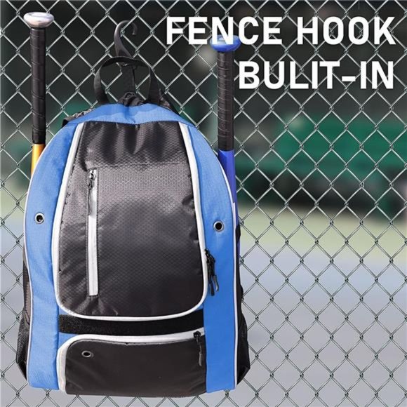 Baseball Backpack, Softball Bat Bag with Shoe Compartment, T Ball Equipment Gear - Picture 7 of 8